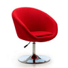 Hopper Red and Polished Chrome Wool Blend Adjustable Height Chair