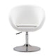 Hopper White and Polished Chrome Faux Leather Adjustable Height Chair MHC-AC036-WH