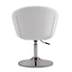 Hopper White and Polished Chrome Faux Leather Adjustable Height Chair MHC-AC036-WH