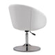 Hopper White and Polished Chrome Faux Leather Adjustable Height Chair MHC-AC036-WH