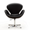 Raspberry Black and Polished Chrome Faux Leather Adjustable Swivel Chair MHC-AC038-BK