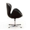 Raspberry Black and Polished Chrome Faux Leather Adjustable Swivel Chair MHC-AC038-BK