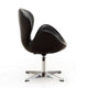 Raspberry Black and Polished Chrome Faux Leather Adjustable Swivel Chair MHC-AC038-BK