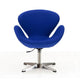 Raspberry Blue and Polished Chrome Wool Blend Adjustable Swivel Chair MHC-AC038-BL