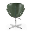 Raspberry Forest Green and Polished Chrome Faux Leather Adjustable Swivel Chair MHC-AC038-FG