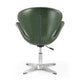 Raspberry Forest Green and Polished Chrome Faux Leather Adjustable Swivel Chair MHC-AC038-FG