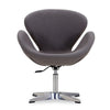 Raspberry Grey and Polished Chrome Wool Blend Adjustable Swivel Chair MHC-AC038-GY