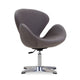 Raspberry Grey and Polished Chrome Wool Blend Adjustable Swivel Chair