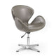 Raspberry Pebble and Polished Chrome Faux Leather Adjustable Swivel Chair