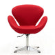 Raspberry Red and Polished Chrome Wool Blend Adjustable Swivel Chair MHC-AC038-RD