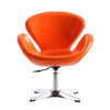Raspberry Tangerine and Polished Chrome Faux Leather Adjustable Swivel Chair MHC-AC038-TR