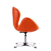 Raspberry Tangerine and Polished Chrome Faux Leather Adjustable Swivel Chair MHC-AC038-TR