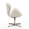 Raspberry White and Polished Chrome Faux Leather Adjustable Swivel Chair MHC-AC038-WH