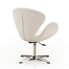 Raspberry White and Polished Chrome Faux Leather Adjustable Swivel Chair MHC-AC038-WH