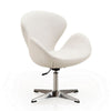 Raspberry White and Polished Chrome Faux Leather Adjustable Swivel Chair