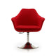 Kinsey Red and Polished Chrome Wool Blend Adjustable Height Swivel Accent Chair MHC-AC039-RD