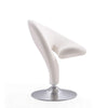Curl Cream and Polished Chrome Wool Blend Swivel Accent Chair MHC-AC040-CR