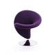 Curl Purple and Polished Chrome Wool Blend Swivel Accent Chair MHC-AC040-EP