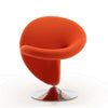Curl Orange and Polished Chrome Wool Blend Swivel Accent Chair MHC-AC040-OR