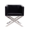 Hollywood Black and Polished Chrome Faux Leather Lounge Accent Chair MHC-AC050-BK