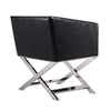 Hollywood Black and Polished Chrome Faux Leather Lounge Accent Chair MHC-AC050-BK