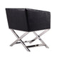 Hollywood Black and Polished Chrome Faux Leather Lounge Accent Chair MHC-AC050-BK