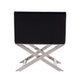 Hollywood Black and Polished Chrome Faux Leather Lounge Accent Chair MHC-AC050-BK