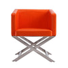 Hollywood Orange and Polished Chrome Faux Leather Lounge Accent Chair MHC-AC050-OR