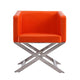 Hollywood Orange and Polished Chrome Faux Leather Lounge Accent Chair MHC-AC050-OR