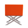 Hollywood Orange and Polished Chrome Faux Leather Lounge Accent Chair MHC-AC050-OR