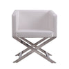 Hollywood White and Polished Chrome Faux Leather Lounge Accent Chair MHC-AC050-WH