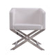 Hollywood White and Polished Chrome Faux Leather Lounge Accent Chair MHC-AC050-WH
