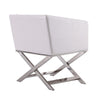 Hollywood White and Polished Chrome Faux Leather Lounge Accent Chair MHC-AC050-WH