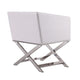 Hollywood White and Polished Chrome Faux Leather Lounge Accent Chair MHC-AC050-WH