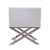 Hollywood White and Polished Chrome Faux Leather Lounge Accent Chair MHC-AC050-WH