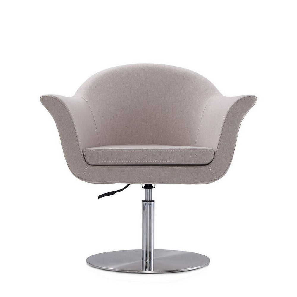 Voyager Barley and Brushed Metal Woven Swivel Adjustable Accent Chair MHC-AC051-BA