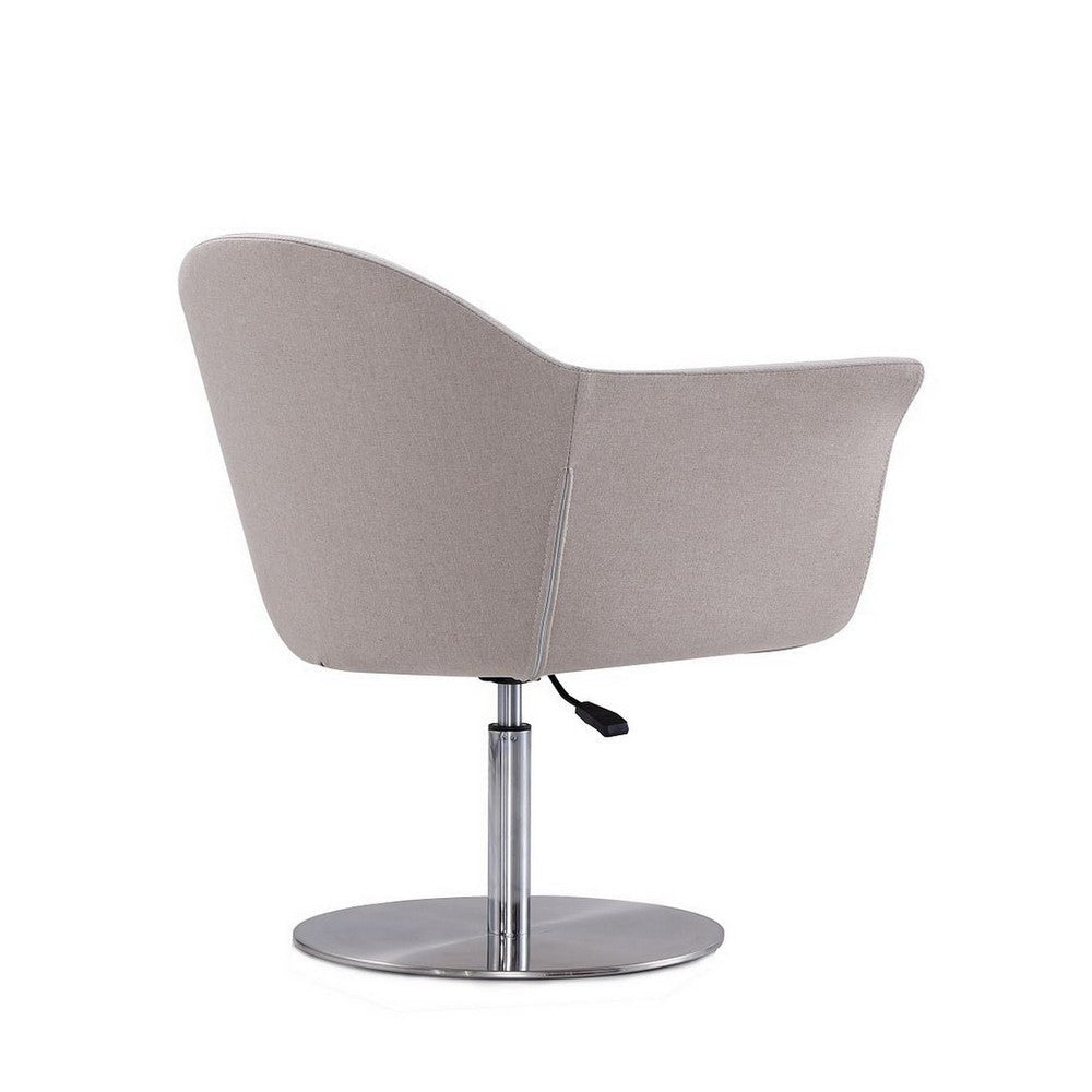 Voyager Barley and Brushed Metal Woven Swivel Adjustable Accent Chair MHC-AC051-BA