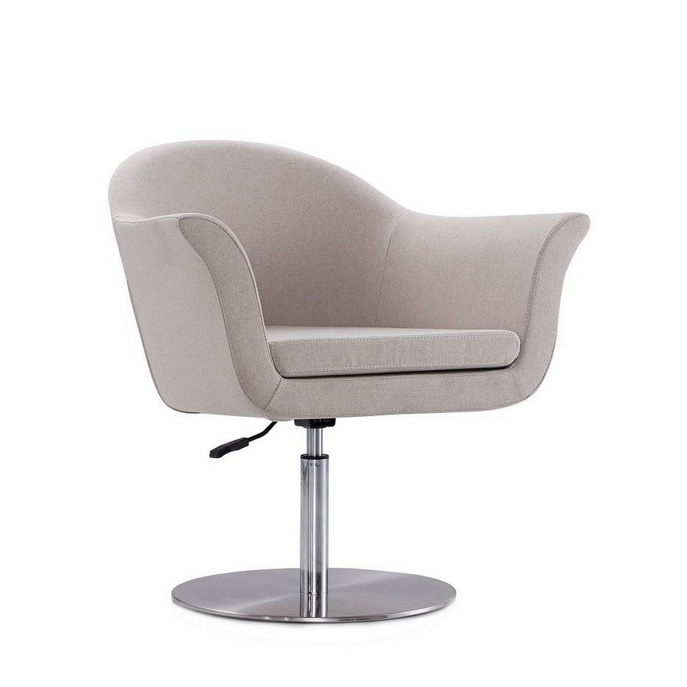 Voyager Barley and Brushed Metal Woven Swivel Adjustable Accent Chair