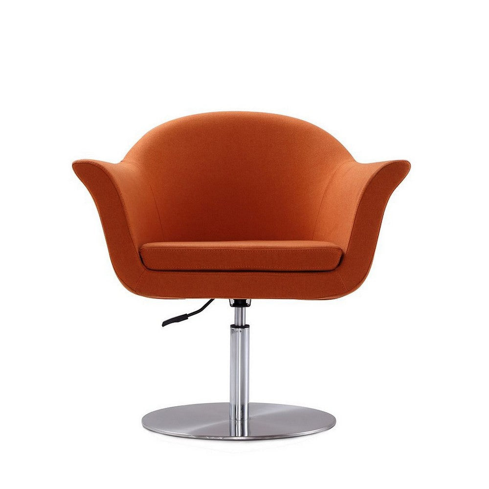 Voyager Orange and Brushed Metal Woven Swivel Adjustable Accent Chair MHC-AC051-OR