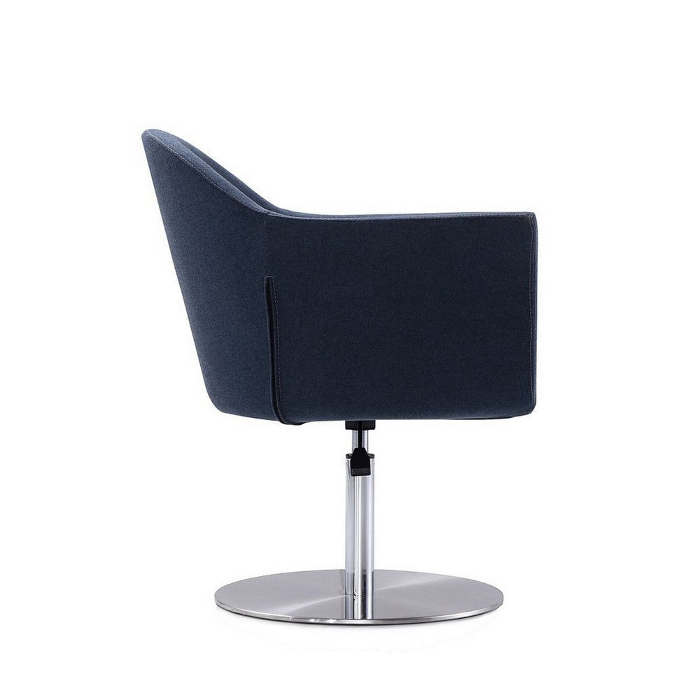Voyager Smokey Blue and Brushed Metal Woven Swivel Adjustable Accent Chair MHC-AC051-SM