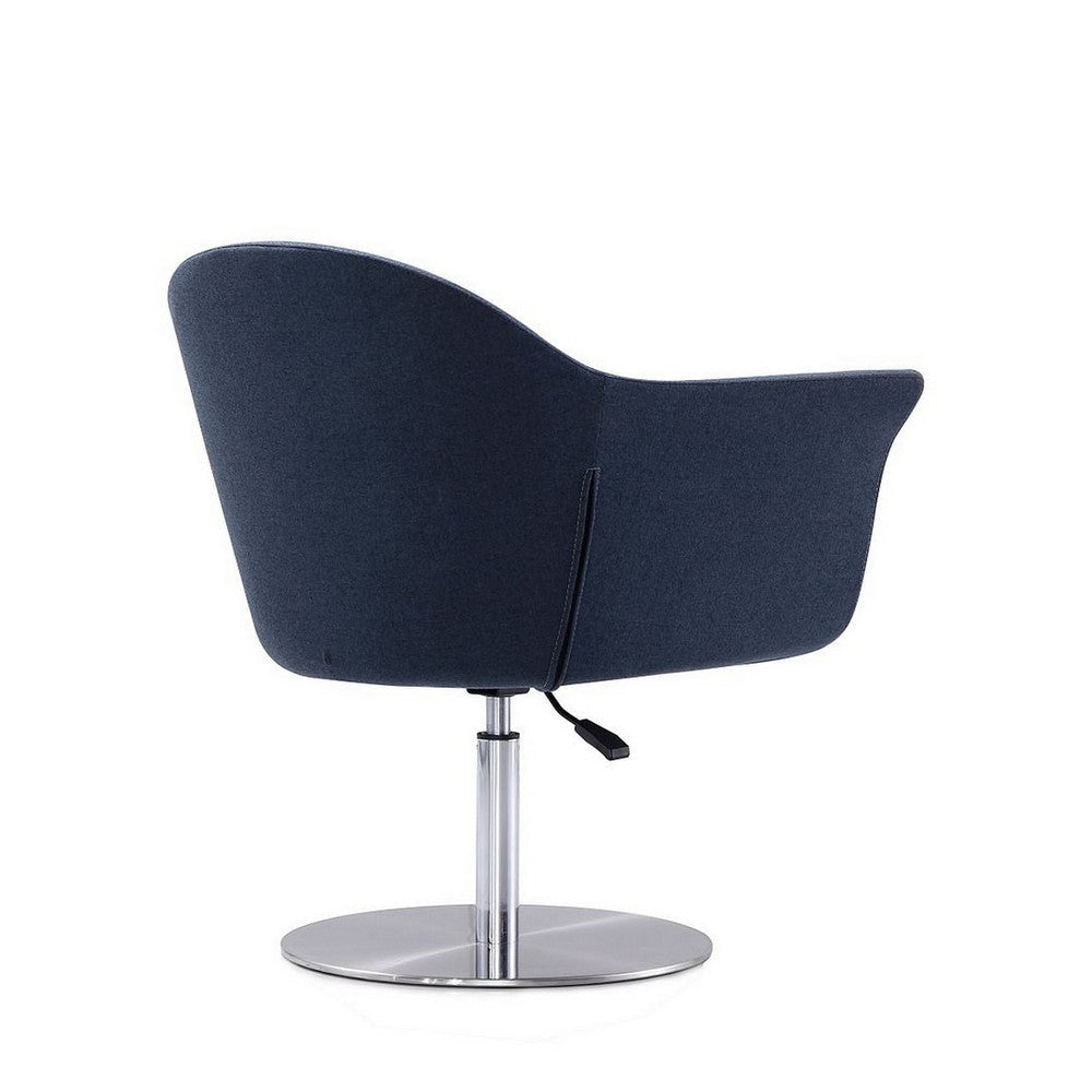 Voyager Smokey Blue and Brushed Metal Woven Swivel Adjustable Accent Chair MHC-AC051-SM
