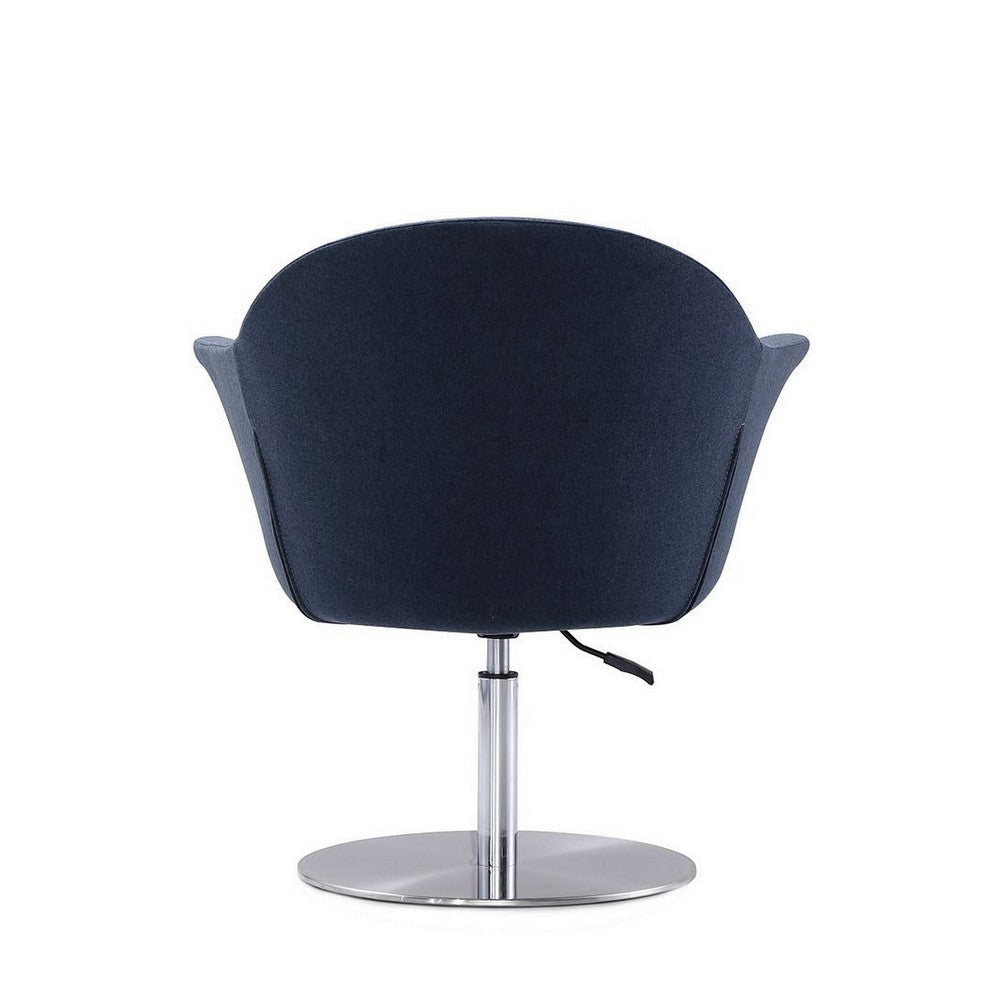 Voyager Smokey Blue and Brushed Metal Woven Swivel Adjustable Accent Chair MHC-AC051-SM