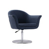 Voyager Smokey Blue and Brushed Metal Woven Swivel Adjustable Accent Chair