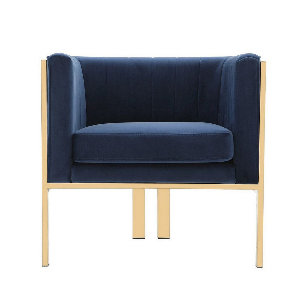 Paramount Royal Blue and Polished Brass Velvet Accent Armchair MHC-AC053-BL