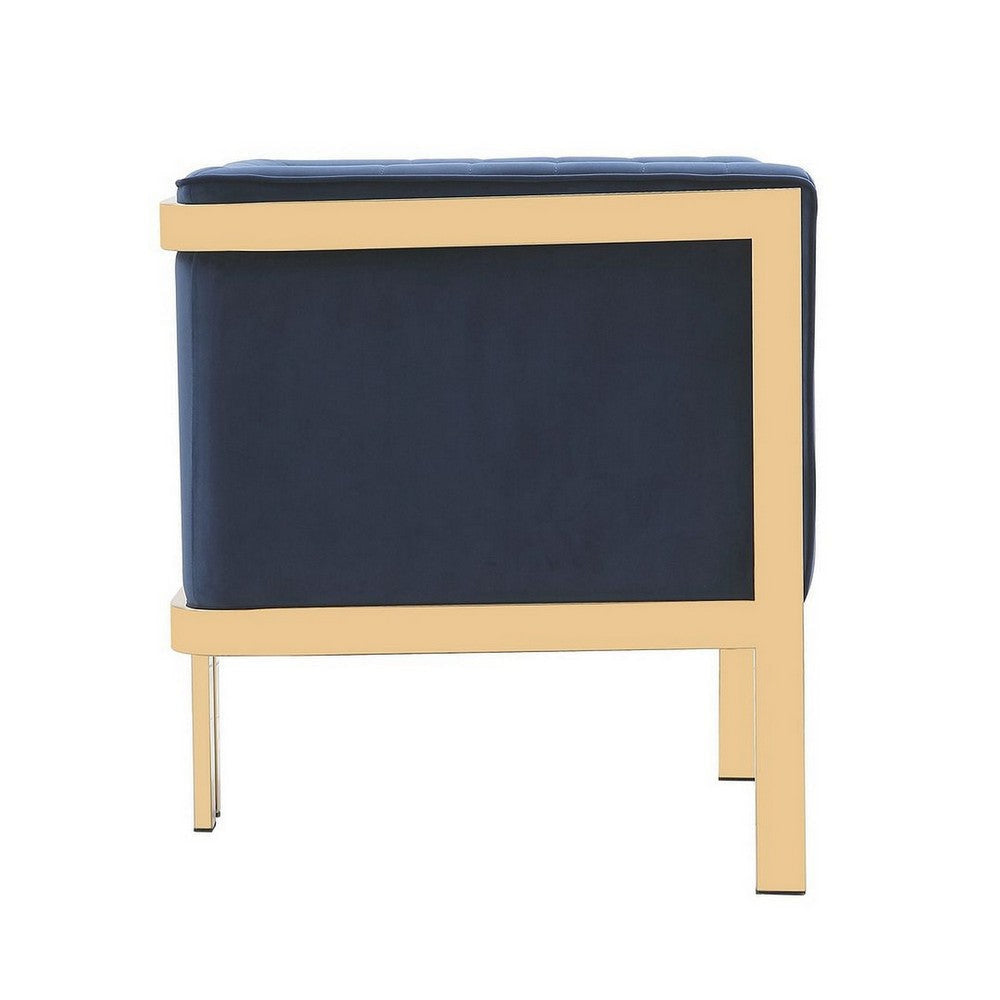 Paramount Royal Blue and Polished Brass Velvet Accent Armchair MHC-AC053-BL