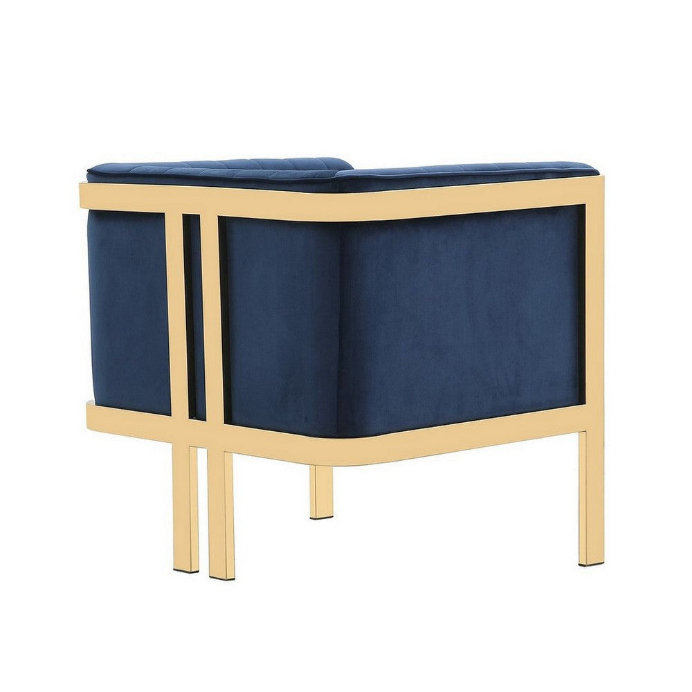 Paramount Royal Blue and Polished Brass Velvet Accent Armchair MHC-AC053-BL