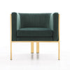Paramount Forest Green and Polished Brass Velvet Accent Armchair MHC-AC053-GR