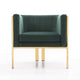 Paramount Forest Green and Polished Brass Velvet Accent Armchair MHC-AC053-GR