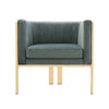 Paramount Warm Grey and Polished Brass Velvet Accent Armchair MHC-AC053-GY
