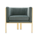 Paramount Warm Grey and Polished Brass Velvet Accent Armchair MHC-AC053-GY